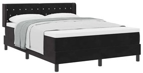 Cama Box Spring vidaXL com Colchão Preto 140x200 cm Veludo