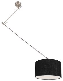 Candeeiro de suspensão em aço com abajur 35 cm preto ajustável - Blitz Moderno