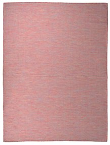 Tapete de tecido plano para exterior 120x170 cm vermelho