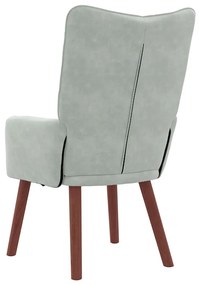 Poltrona Relaxante vidaXL em Veludo Cinza Claro
