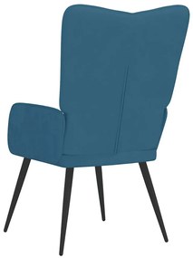 Cadeira de descanso veludo azul
