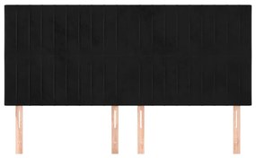 Cabeceira de cama 4 pcs veludo 90x5x78/88 cm preto