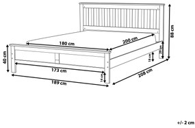 Cama de casal em madeira branca 180 x 200 cm MAYENNE Beliani