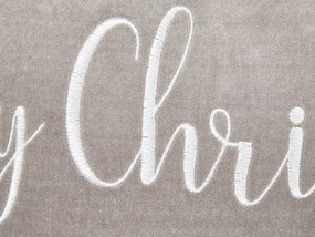 Almofada decorativa com franjas e padrão natalício em veludo cinzento 30 x 50 cm LITHOPS Beliani