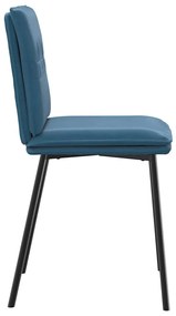 Cadeiras de jantar 4 pcs veludo azul