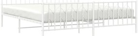 Estrutura de cama com cabeceira e pés 183x213 cm metal branco