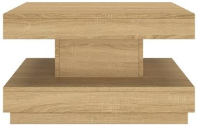 Mesa de centro 60x60x35 cm MDF castanho-claro