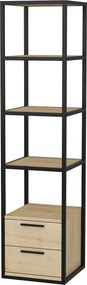 Estante Robbins – Preto Carvalho – 39x39x160 cm