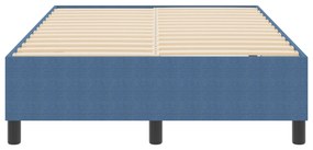 Cama Box Spring vidaXL Azul Pequena Dupla Tecido de Corduroy