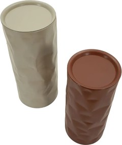 CONJUNTO DE MESAS DE APOIO NORIMBERGA 2 PEÇAS Ø 30X70-27X60 CM VERMELHO E BRANCO
