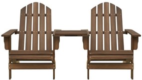 Cadeiras jardim Adirondack + mesa centro madeira abeto castanho