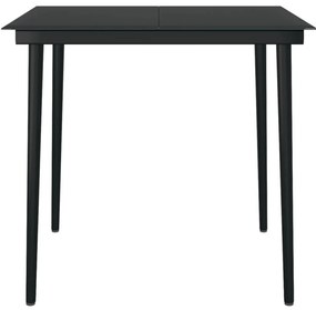 3 pcs conjunto de jantar para jardim preto