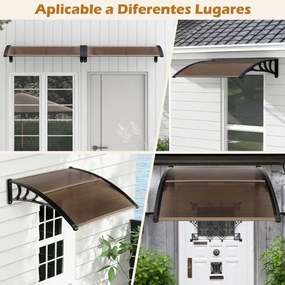 Toldo para janelas ou portas 122 x 99 cm Proteção solar Chuva Neve Vento exterior Castanho