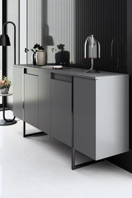Conjunto de Mobiliário de Sala Luxe – Nogueira e Preto – Console 160x3