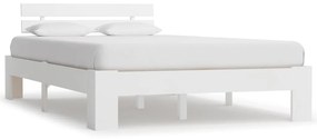 Estrutura de cama com cabeceira 140x200 cm pinho maciço branco