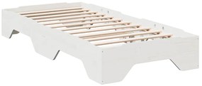 Cama sem colchão empilháveis 75x190 cm madeira maciça branco