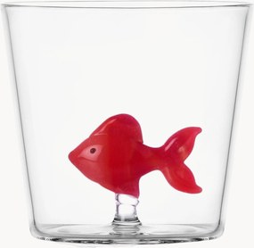 Copo em vidro de borossilicato artesanal Red Fish
