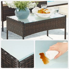 Conjunto de móveis de jardim de 4 peças Castanho-taupe