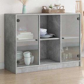 vidaXL Aparador 102x37x75,5 cm derivados de madeira cinzento cimento