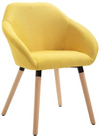 vidaXL Cadeira de jantar tecido amarelo