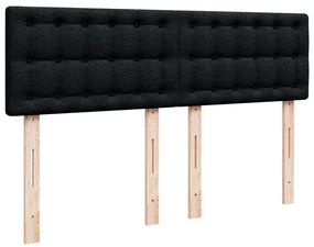 Cama com molas/colchão 140x200 cm tecido preto