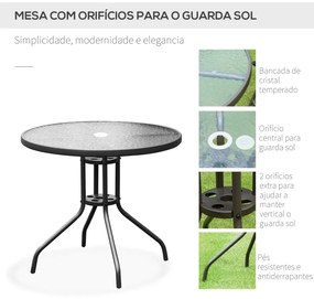 Conjunto de Refeição Shilla - 4 Cadeiras, 1 Mesa e 1 Guarda Sol