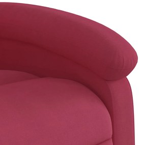 Poltrona de massagens reclinável elétrica veludo vermelho tinto