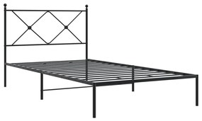 Estrutura de cama com cabeceira 107x203 cm metal preto