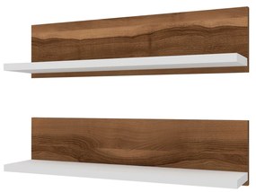 Prateleira de Parede Shelf – Nogueira e Branco – 60 cm x 15 cm x 13 cm