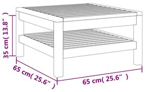 Mesa de centro 65x65x35 cm madeira de acácia maciça