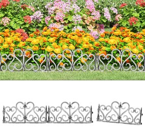 318299 vidaXL Bordas de relvado 17 pcs 10 m PP prateado