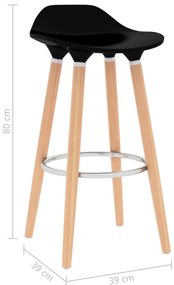 Bancos de bar 2 pcs preto