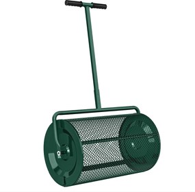 Outsunny Espalhador de Composto 75 L 61x40cm Espalhador de Adubo para Relva e Jardim com Pega em T, Cesto de Malha, Metal, Verde | Aosom Portugal