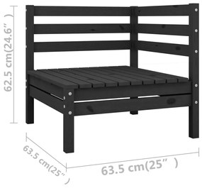 4 pcs conjunto lounge de jardim pinho maciço preto