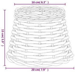 Abajur Ø20x15 cm vime castanho