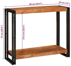 Aparador Castanho 90 x 33 x 75 cm Madeira de acácia maciça