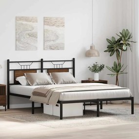 Estrutura cama s/ colchão derivados madeira carvalho castanho