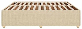 Estrutura de cama sem colchão 180x200 cm tecido cor creme