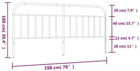 Cabeceira de cama 193 cm metal preto