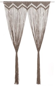vidaXL Cortina em macramé 140x240 cm algodão cinzento-acastanhado