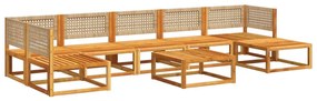 8 pcs conjunto de sofás de jardim com almofadões acácia maciça