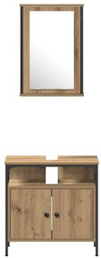Conjunto de Móveis para Casa de Banho de 4 Peças de Carvalho Artesanal