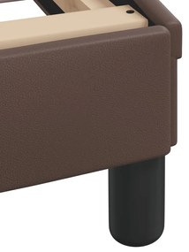 Cama com colchão 200x200 cm couro artificial castanho