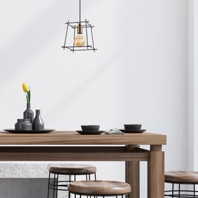 Candeeiro Suspenso Coman – Preto Antique – 24 x 24 x 32-122 cm