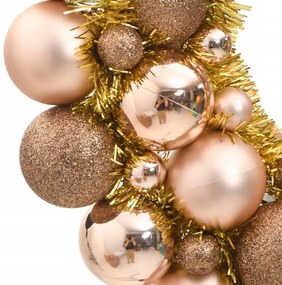 Guirlanda de Natal para Porta - Rosa/Dourado - 45 cm - Design Moderno
