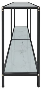 Mesa consola branco 160x35x75,5 cm vidro temperado