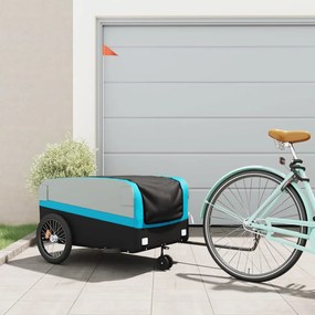 Reboque para bicicleta 45 kg ferro preto e azul