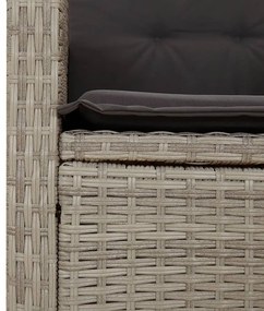 5 pcs conjunto de jantar p/ jardim c/ almofadões cinzento claro