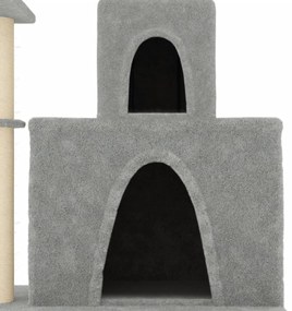 Árvore p/ gatos c/ postes arranhadores sisal 83 cm cinza-claro