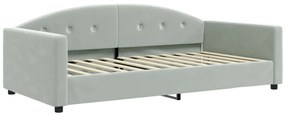 Sofá-cama c/ gavetão e gavetas 100x200 cm veludo cinzento-claro